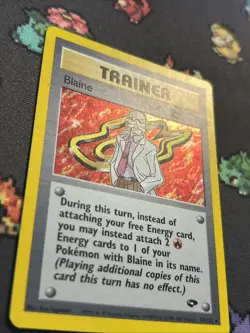 Blaine 17/132 LP/EX -Vintage Holo Rare Pokemon Card- Gym Challenge (8q) - Image 2