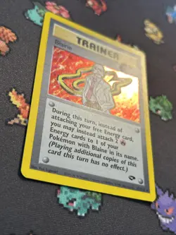 Blaine 17/132 LP/EX -Vintage Holo Rare Pokemon Card- Gym Challenge (8q) - Image 3