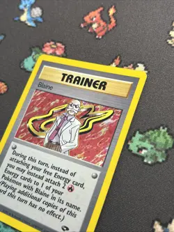 Blaine 17/132 LP/EX -Vintage Holo Rare Pokemon Card- Gym Challenge (8q) - Image 4
