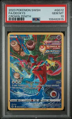 Deoxys 2023 Pokemon Sword & Shield Crown Zenith GG12/GG70 Full Art PSA 10 - Image 1