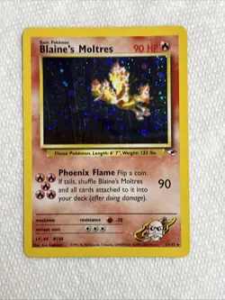 2000 Pokemon Gym Heroes Blaine’s Moltres Holo 1/132 Free Shipping - Image 1