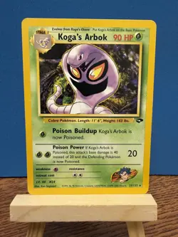 Pokemon TCG Koga’s Arbok 25/132 Gym Challenge Unlimited Rare WOTC Vintage Card - Image 1