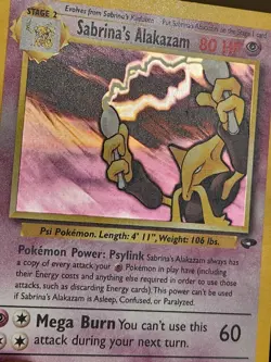 Sabrina's Alakazam 16/132 Gym Challenge Holo Rare Pokemon TCG - Image 3