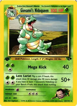Pokemon TCG Giovanni's Nidoqueen Gym Challenge 23/132 Rare 1st Edition VLP - Image 1