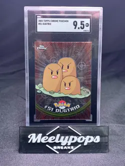 Dugtrio 2000 Topps Chrome Pokemon T.V. Animation #51 SGC 9.5 MT+ - Image 1