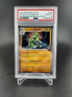 Team Rocket's Tyranitar 096/182 Pokemon Center - PSA 10 (Destined Rivals) - Image 1