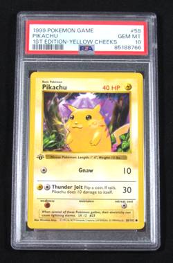 1999 Pokemon Game PIKACHU YELLOW CHEEKS 1st Edition 58/102 PSA 10 GEM MINT - Image 1