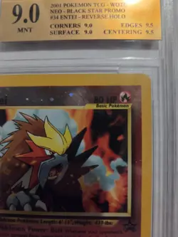 Entei Black Star Promo - Reverse Holo WOTC Promo 34 - MNT 9 - Pokemon TCG movie - Image 4