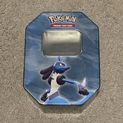2009 Pokemon TCG Diamond & Pearl LUCARIO Collectors Tin - EMPTY / USED - Image 1