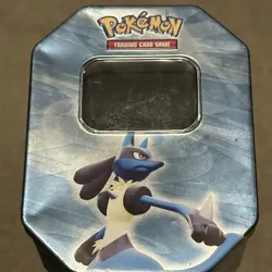 2009 Pokemon TCG Diamond & Pearl LUCARIO Collectors Tin - EMPTY / USED - Image 5