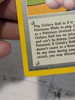 Clefairy Doll Rare Normal Base Set 070/102 MP Pokemon TCG - Image 3