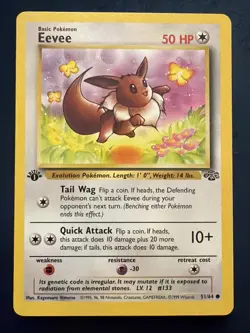 Eevee 51/64 1st Edition Jungle Vintage Pokemon TCG - Image 1