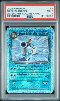 2002 POKEMON LEGEND COLL #4 DARK BLASTOISE-REVERSE FOIL PSA 9 - Image 1