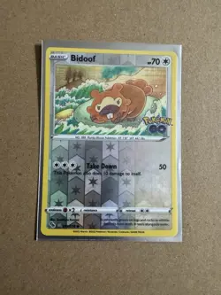 Pokemon Go Bidoof Reverse Holo Card Peelable Ditto 059/078 TCG NM Pack Fresh - Image 1