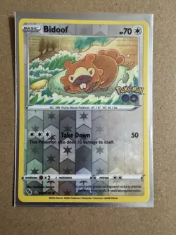 Pokemon Go Bidoof Reverse Holo Card Peelable Ditto 059/078 TCG NM Pack Fresh - Image 2