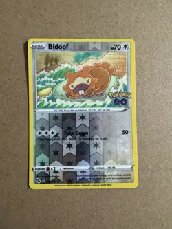 Pokemon Go Bidoof Reverse Holo Card Peelable Ditto 059/078 TCG NM Pack Fresh - Image 3