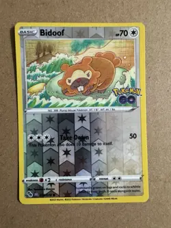 Pokemon Go Bidoof Reverse Holo Card Peelable Ditto 059/078 TCG NM Pack Fresh - Image 4