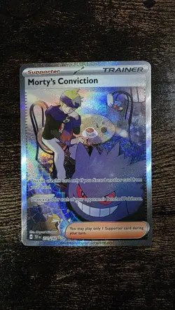 Pokemon Morty's Conviction 211/162 SV05 Trainer Full Art Holo Special Rare Card - Image 1
