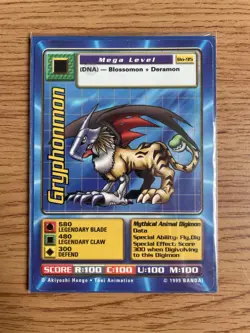 Digimon Gryphonmon Bo-95 Bandai 1999 NM Card - Image 3