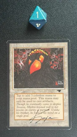 MTG Mishra's Workshop Antiquities Moderately Played / Autographed by Artist Kaja - Image 1