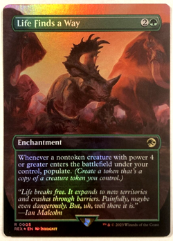 MTG Life Finds a Way *BORDERLESS FOIL* Jurassic World Collection 0005 NM - Image 1