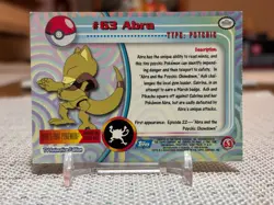 1999 Topps Pokemon #63 Abra (TV Animation Series 1) Blue Logo LP - Image 2