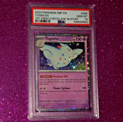 Pokemon Togekiss Cosmos Foil PSA 10 TEF Checklane Blister Promo OBF #085 2023 EN - Image 1