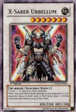 Yugioh! MP X-Saber Urbellum - 5DS2-EN043 - Super Rare - 1st Edition Moderately P - Image 1