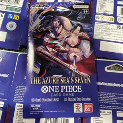 Lot 8x One Piece OP14 THE AZURE SEA’S SEVEN Sleeved Blister Booster Packs Sealed - Image 3