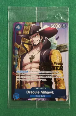 One Piece Sealed Dracule Mihawk Release Event Winner Promo with Free Shipping - Image 1