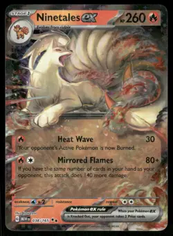 Pokemon Cards Ninetales ex 038/165 151 Double Rare NM - Image 1
