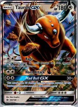 Tauros GX 100/149 SM Base Set - Pokemon Card - NM - Image 1