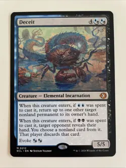 Deceit Lorwyn Eclipsed Magic The Gathering MTG Card Blue Black Rare Elemental - Image 1