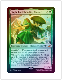 1x Toph, Earthbending Master, Foil, Avatar The Last Airbender, Magic MTG NM - Image 1