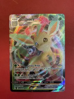 Pokemon TCG Leafeon VMAX Holo Ultra Rare Card Evolving Skies 008/203 - Image 1