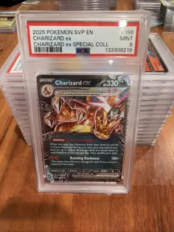 2025 POKEMON SVP EN-SV BLACK STAR PROMO #196 CHARIZARD EX PSA 9 - Image 1