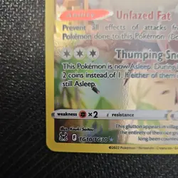 Pokemon TCG Snorlax TG10/TG30 Lost Origin Trainer Gallery Full Art Holo 2022 - Image 4
