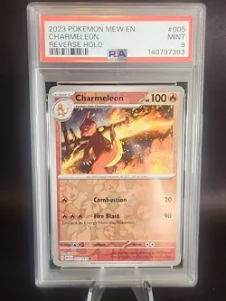 2023 Pokemon Mew 151 Charmeleon Reverse Holo 005/165 PSA 9 - Image 1