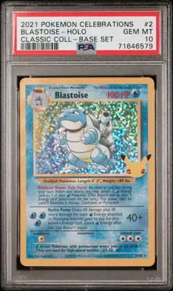 Blastoise-Holo Pokemon Celebrations Classic Collection 2 NM PSA 10 - Image 1