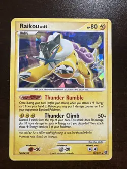 Raikou Lv.42 16/132 Cracked Ice Holo Pokemon TCG Secret Wonders HP - Image 1