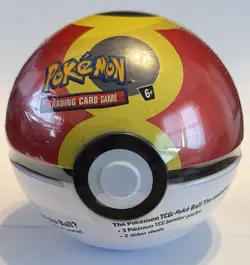 Pokemon TCG PokeBall Tin Pack [ REPEAT BALL ] NEW 3 Booster Packs + 2 Stickers - Image 1