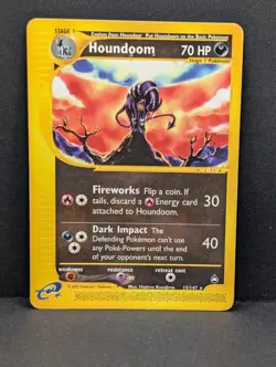 Houndoom 015/147 Aquapolis Regular Non-Holo Rare Pokemon TCG Nintendo - Image 1