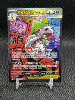 🔥 Pokemon TCG Mega Scrafty ex 285/217 SIR (Ascended Hero’s English) PERFECT - Image 1