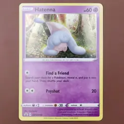 Pokemon Hatenna SWSH040 Black Star Promo Holo Rare NM Sword Shield - Image 1