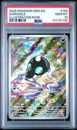 2025 POKEMON MEG EN-MEGA EVOLUTION ILLUSTRATION RARE #149 SHROODLE PSA 10 - Image 1