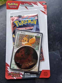 Pokemon Destined Rivals Blister-Eevee Promo-Factory Sealed - Image 1