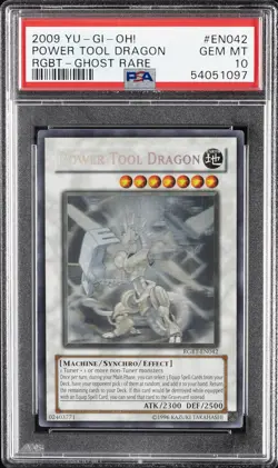 2009 YU-GI-OH! RGBT-RAGING BATTLE GHOST RARE #EN042 POWER TOOL DRAGON PSA 10 - Image 1