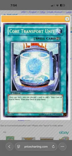 Yu-Gi-Oh! TCG Core Transport Unit Absolute Powerforce ABPF-EN089 1st Edition - Image 4