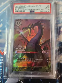 PSA 9 Maleficent Monstrous Dragon Set Championship 5/P3 EN9 Disney Lorcana Promo - Image 1