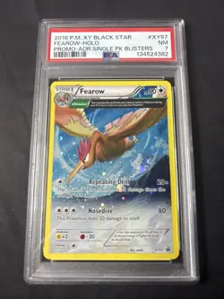 2015 Pokemon FEAROW Promo HOLO Rare XY Series Card #XY57 SWIRL PSA 7 Pop 3 - Image 1